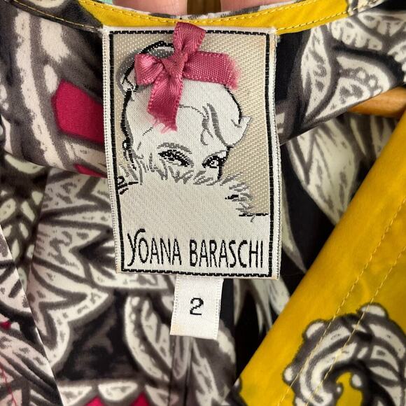 Yoana Baraschi Women's Faux Wrap Mini Dress Floral Colorblock Size 2 - Picture 6 of 8